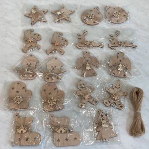 Wooden Christmas Ornaments Craft Kit 19pc
